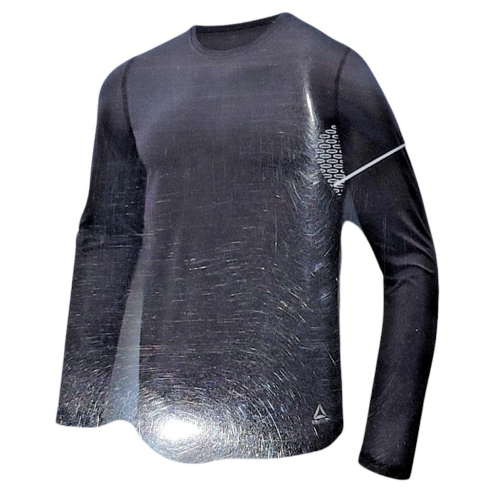 Reebok Pro Series Sz 2XL Men's Black Sport Soft Long Sleeve Base Layer Shirt New